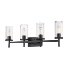 Golden Canada 7011-BA4 BLK-CLR - Golden Lighting Winslett 4-light Vanity in Matte Black